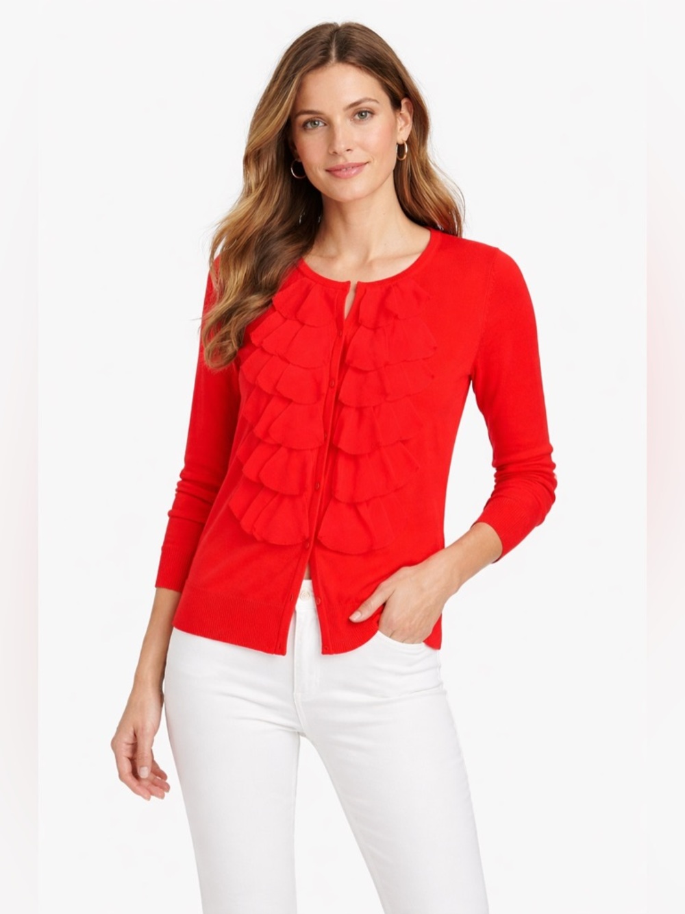J. Crew Merino Wool Ruffle Cardigan